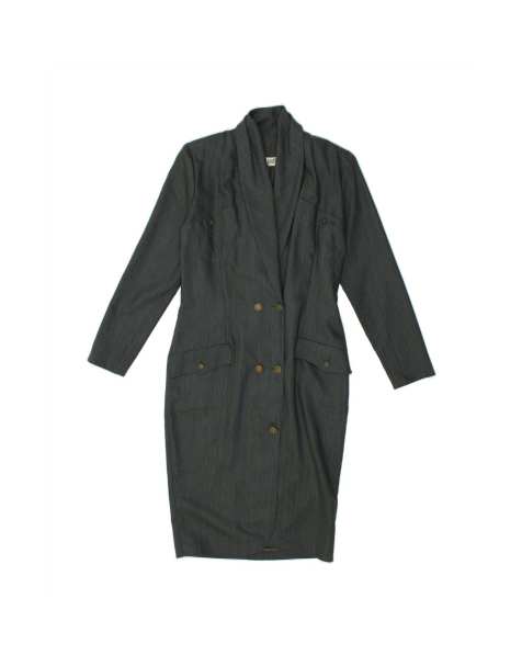 Vintage Maxi Dress It 42 Medium In Grey Pinstripe - view 1