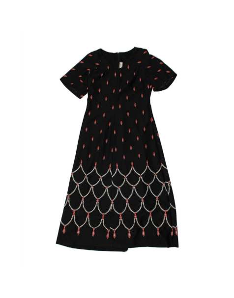 Vintage Maxi Dress It 44 Medium In Black Argyle/diamond - view 1