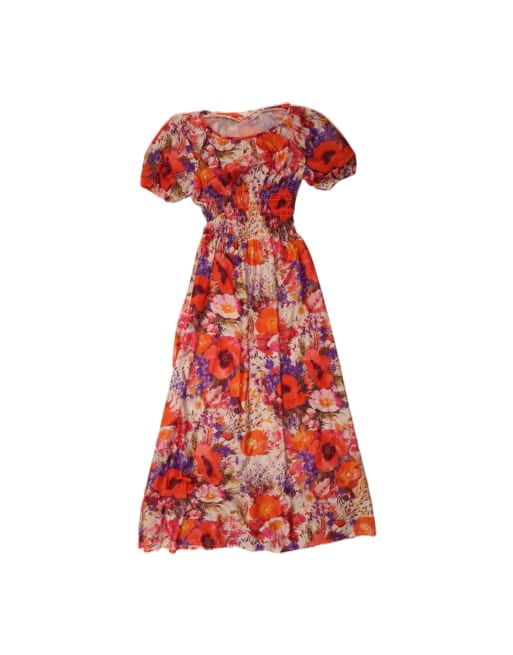 Vintage Maxi Dress UK 12 Medium In Multicoloured Floral