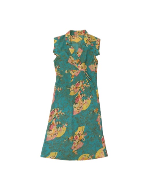 Vintage Maxi Dress UK 6 XS In Blue Floral