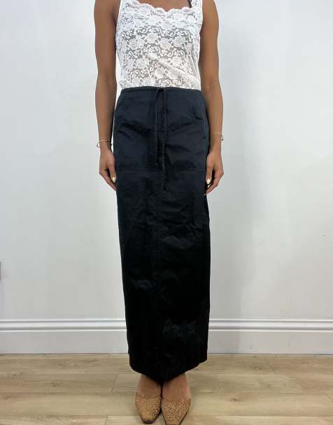 Vintage maxi skirt in black - view 1
