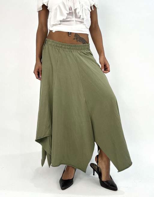 Vintage maxi skirt in olive