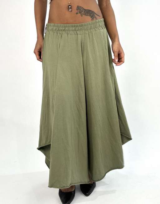 Vintage maxi skirt in olive, 3 of 4