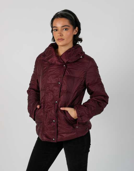 Vintage MaxMara 12 puffer jacket in burgundy red, 3 of 4