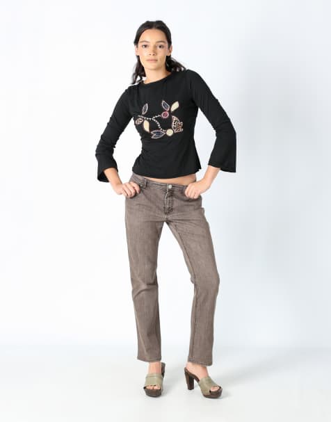 Vintage MaxMara 8 straight jeans brown - view 1