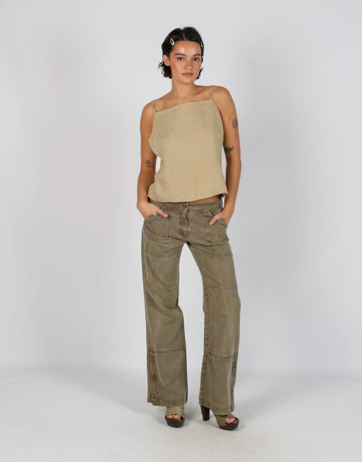 Vintage MaxMara S casual trousers in khaki green, 1 of 4