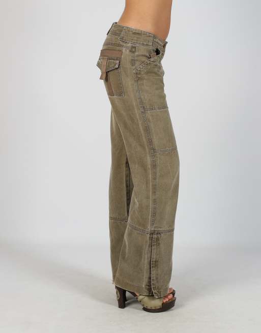 Vintage MaxMara S casual trousers in khaki green, 2 of 4