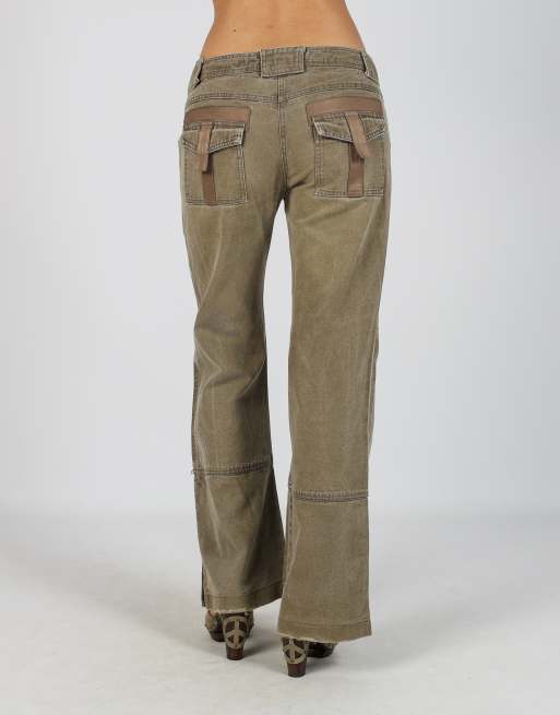 Vintage MaxMara S casual trousers in khaki green, 4 of 4