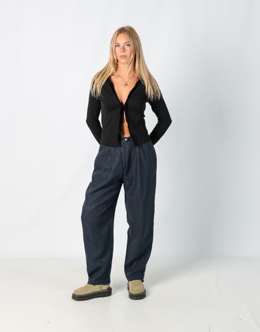 Vintage MaxMara S casual trousers in navy blue