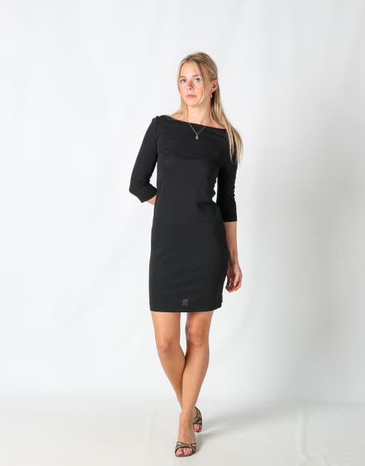 Vintage MaxMara S woven midi dress in black