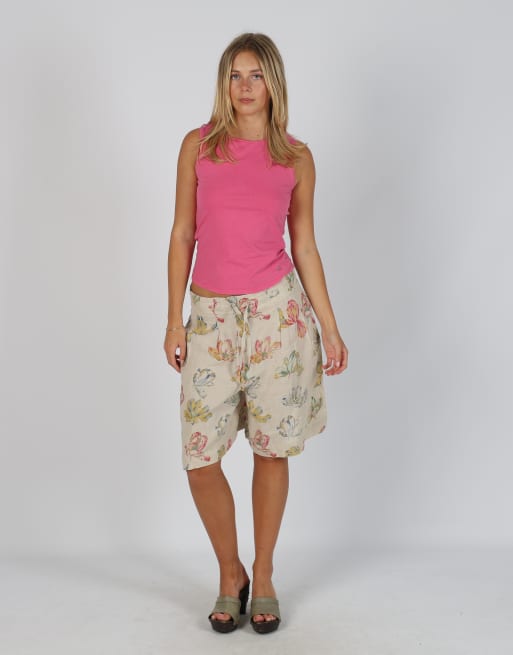 Vintage MaxMara S woven shorts in beige