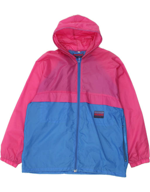 Vintage Mc Kees Size XS Colourblock Hooded Rain Jacket in Pink