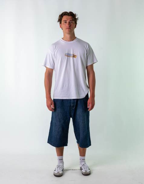 Vintage  Mecca 40" Denim Hip Hop Jorts Shorts Light Blue - view 1