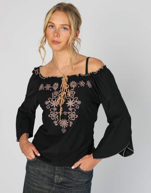 Vintage Mei Na S blouse in black