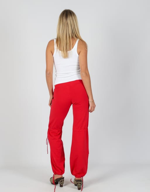 Vintage melacerba S casual trousers in burgundy red, 3 of 4