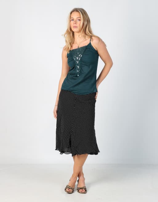 Vintage Melange S woven midi skirt in black