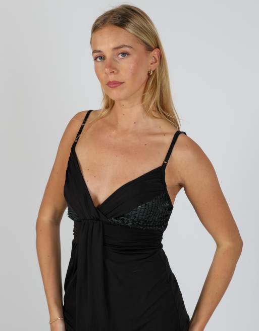 Vintage melo e grano S woven mini dress in black, 4 of 4