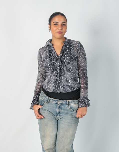 Vintage Melrose M blouse in grey - view 1