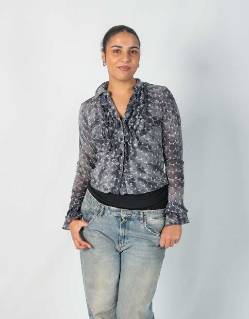 Vintage Melrose M blouse in grey