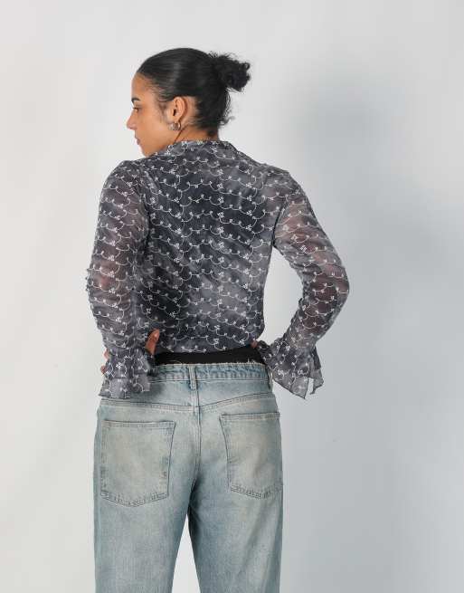 Vintage Melrose M blouse in grey, 2 of 4
