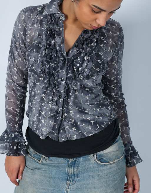 Vintage Melrose M blouse in grey, 4 of 4