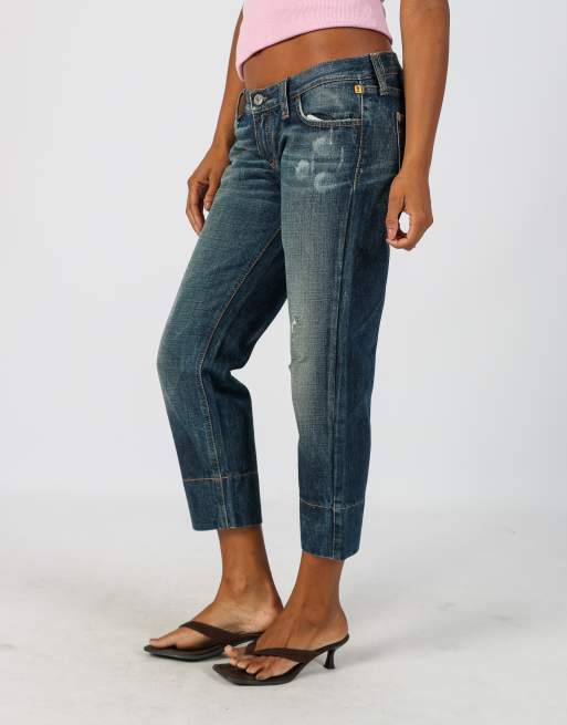 Vintage Meltin' Pot M capri trouser in blue, 2 of 4