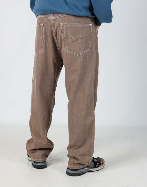 Vintage Member's property 40x32 denim hip hop jeans in brown - view 1