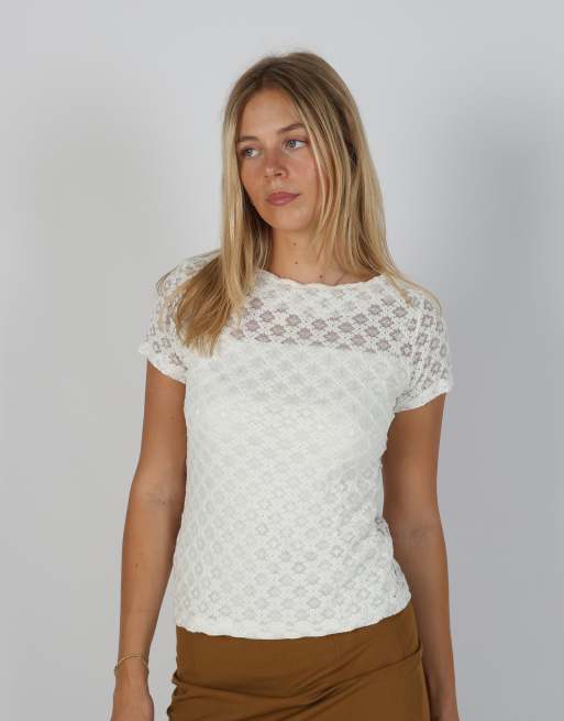 Vintage Me&Me S woven top in cream, 3 of 4
