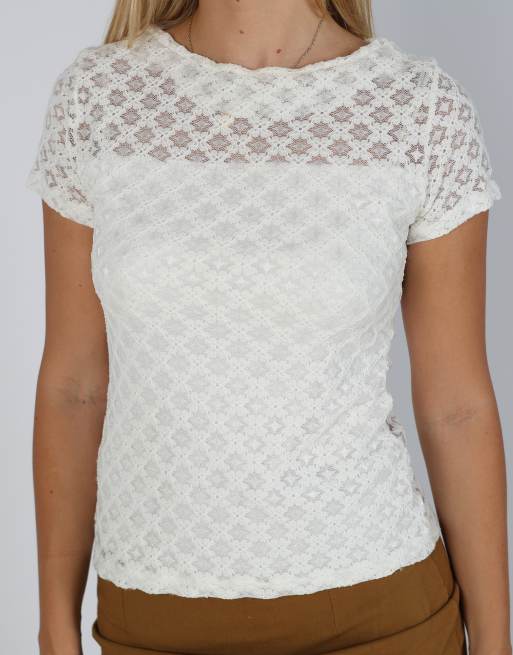 Vintage Me&Me S woven top in cream, 4 of 4