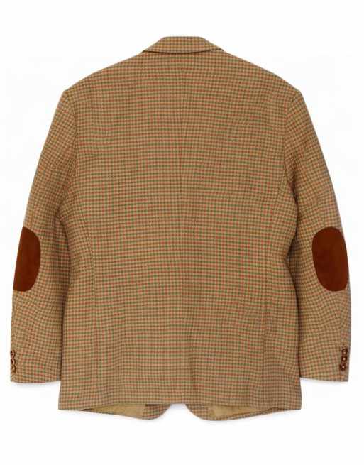 Vintage Mens 2 Button Blazer Jacket IT 52 XL Green Houndstooth Wool, 2 of 4
