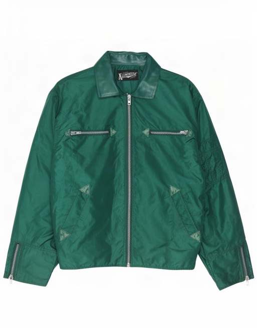 Vintage Mens Bomber Jacket UK 40 Large Green Nylon, 1 of 4