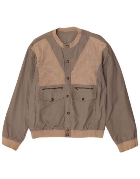 Vintage Mens Bomber Jacket UK 40 Large Grey Colourblock - view 1