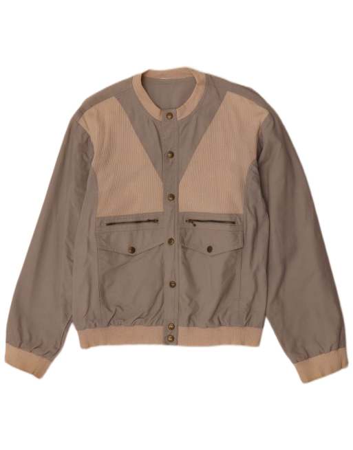 Vintage Mens Bomber Jacket UK 40 Large Grey Colourblock