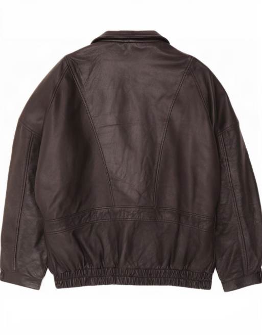 Vintage Mens Leather Jacket EU 50 Large Black, 2 of 4