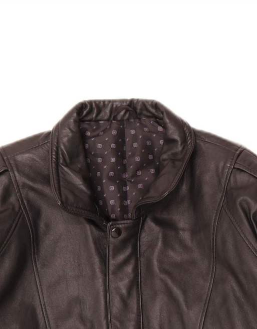 Vintage Mens Leather Jacket EU 50 Large Black, 4 of 4