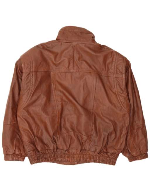 Vintage Mens Leather Jacket UK 40 Large Brown, 2 of 4