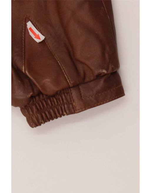 Vintage Mens Leather Jacket UK 40 Large Brown, 3 of 4