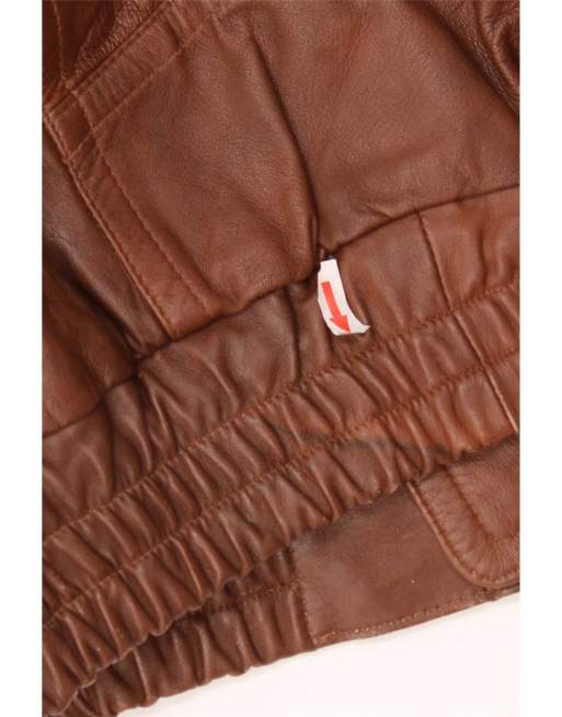 Vintage Mens Leather Jacket UK 40 Large Brown, 4 of 4