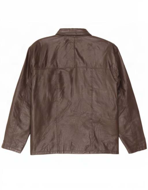 Vintage Mens Leather Jacket UK 42 XL Brown, 2 of 4