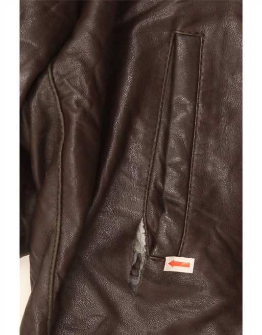 Vintage Mens Leather Jacket UK 42 XL Brown, 3 of 4