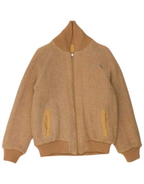 Vintage Mens Loose Fit Reversible Cardigan Sweater IT 44 XS Beige Cotton - view 1