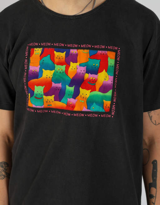 Vintage Meow l t-shirt in black, 4 of 4