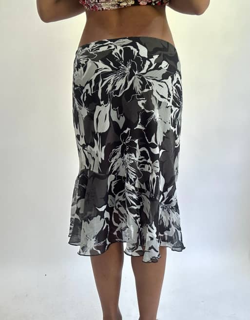 Vintage mesh midi skirt in black, 2 of 4