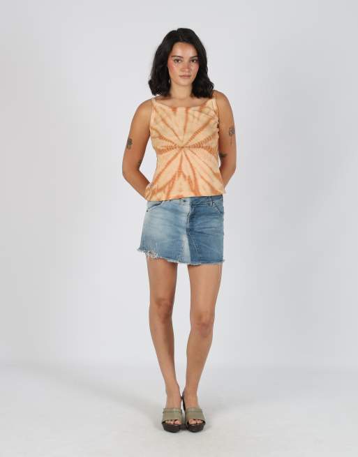 Vintage Met S denim mini skirt in blue