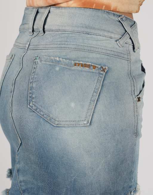 Vintage Met S denim mini skirt in blue, 4 of 4
