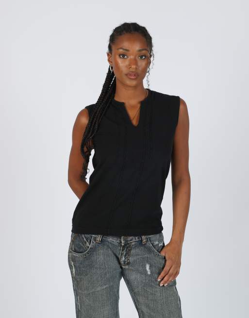 Vintage Met S woven vest in black