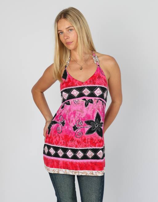 Vintage Metrofive S woven mini dress in pink
