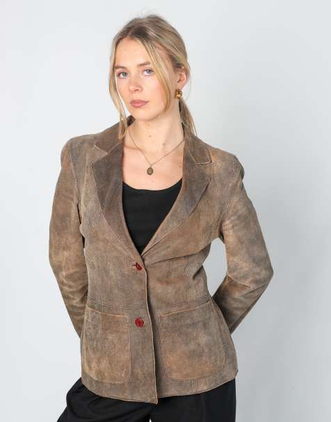 Vintage Mexx S leather jacket in brown - view 1