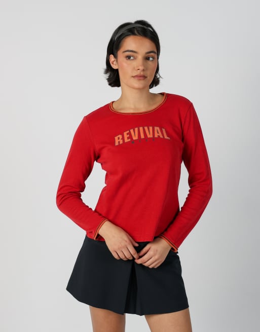 Vintage Mexx S long sleeve top in red, 1 of 4