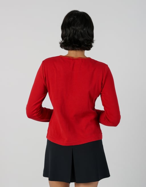 Vintage Mexx S long sleeve top in red, 2 of 4